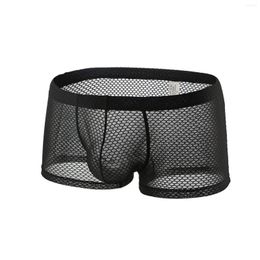 Underpants Mesh Boxers Men Boxer Short Male Underwear Gay Breathable Homme Gym Sports Boxershorts Large Size Panties Sexy Underpant