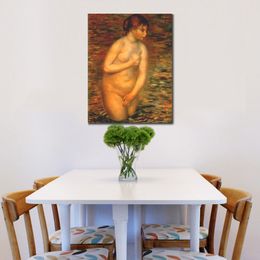 Fine Canvas Art Nude in The Water Handmade Pierre Auguste Renoir Painting Modern Restaurant Wall Decor