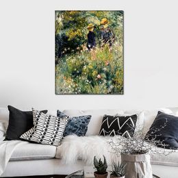 Impressionist Canvas Art Conversation Dans Une Roseraie Handmade Pierre Auguste Renoir Painting Landscape Artwork Modern Decor