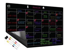 Whiteboards Free 8 Pen Magnetic Whiteboard Calendar Board Monthly Refrigerator Fridge Chalkboard 230707