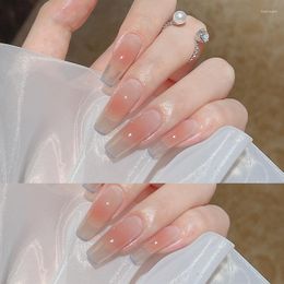 False Nails Lezyan Est 24pcs/box Wear Length Nail Tip Patch Removable Soft With Jelly Glue Easy To Match Fake