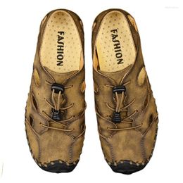 Sandals For Men Man Summer Safety Trekking Men's Leather Big Size Beach Roman Mens Casual Sandles