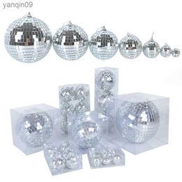 Mirror Ball 3-10cm 1-6Pcs Christmas Tree Ornaments Bar Disco Ball Hanging Cake Decoration New Year 2023 Gift Noel Navidad Natal L230626