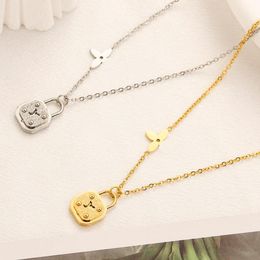 Designer Jewelry Pendant Necklaces High Quality Stainless Steel Brand Letter Gold Plated Silver Necklace Links Chains Lovers Halloween Christmas Gifts Jewellery