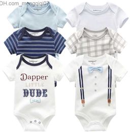 Rompers 6 pieces/batch 2022 baby Skin-tight garment novel newborn Skin-tight garment short sleeve tops baby jumpsuits cartoon 0-12M children's clothes Z230710