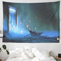 Tapestries Space Time Tunnel Fairyland Tapestry Room Decoration Wall Tapestry Night Scenic Retro Home Decor R230710