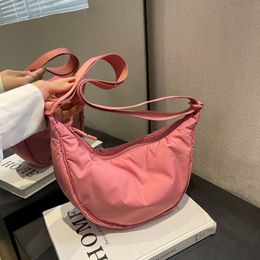 Travel bag Japanese Dumpling Bag Cross Body Bag Women's New Korean Lightweight Bag Versatile Mesh Red One Shoulder Plus Cotton Bag