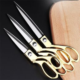 Office Scissors 3 Sizes Gold Big Stainless Steel Tailor Household Shears Kitchen Knife Cloth Cutter Business Ribbon Cutting Tool 230707