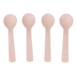 5000Pcs/Lot Mini Ice Cream Spoon Wooden Disposable Wood Dessert Scoop Western Wedding Party Tableware Kitchen Accessories Tool