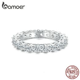 With Side Stones Ring Full Band for Women 925 Sterling Silver Diamond Wedding Engagement 230707
