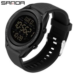 SANDA Men LED Digital Military Watch Man Sports Watches Outdoor 5Bar Waterproof Wristwatches Male Clock Relogio Masculino 6013