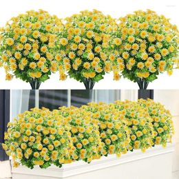 Decorative Flowers 5Pcs Practical Artificial Flower Colorfast Fake Never Fade Po Prop Plastic Greenery Shrubs Plants