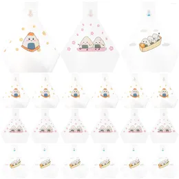 Dinnerware Sets 50 Pcs Clear Wrapping Paper Triangle Rice Ball Packaging Japanese Onigiri Wrapper Decoration Suite 19x15CM Wrappers