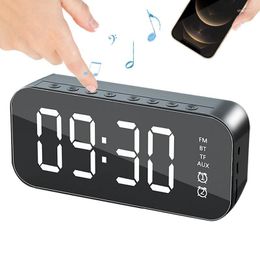 Decorative Figurines Blue Tooth Speaker With Clock Wireless 2 In 1 Equipment Digital Display Stereo Surround