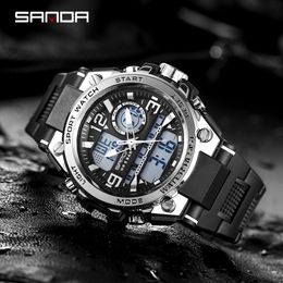 Fashion Sanda Top Brand 2021 New Military Watch Dual Display Men Sports Watches G Style Led Digital Waterproof Relogio Masculino