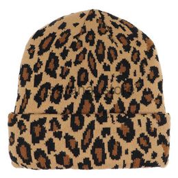 Beanie/Skull Caps Fashion Bonnet Winter Leopard Print Knit Hats for Women Hats Men Beanie Chapeau Casquette Femme Cap Bonnet Beanies Hip Hop Caps J230710