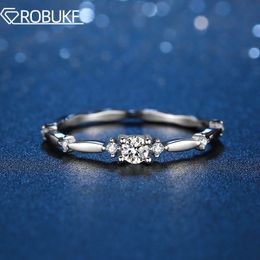 With Side Stones 0 1CT Engagement Ring For Women 925 Sterling Sliver 18k White Gold Plated GRA Certisfied Diamond Fine Jewelry 230710