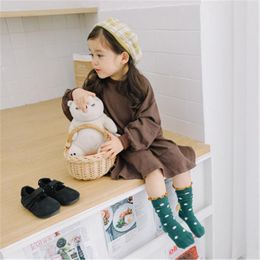 Women Socks Spring Colored Striped Polka Dots Pile With Wooden Ear Edges CS008