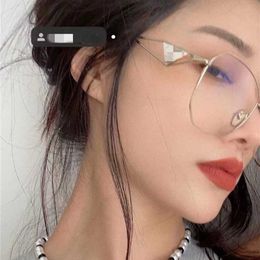 Sunglasses 2023 High Quality New product P family metal eyeglass female internet celebrity same polygonal large frame slimming face 57Y sunglasses