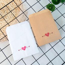 Gift Wrap 25pcs/Lot I Love You Wedding Favor Bag Bakery Bags For Cookies Popcorn Candy Gifts Valentine's Day Party