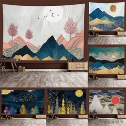 Tapestries Tapestry Wall Background Spectacular Mountain Scene Bedroom Natural Scenery Livingroom Decoration Hanging Cloth R230710