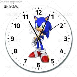 Wall Clocks Children's wall clock Japanese cartoon character wall clock printed toy cute bright colored girl bedroom wall decoration WB060 Z230710