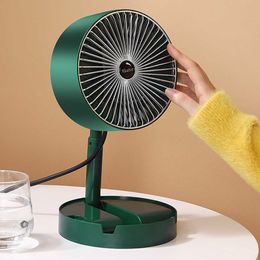 Electric Fans 800W Electric Mini Fan Heater Warm Blower Portable Telescopic Desktop Household Heating Stove Radiator Warmer Machine For Winter