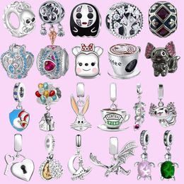 925 sterling silver charms for jewelry making for pandora beads Pendant Grimace Skull Mouse Turtle charm set