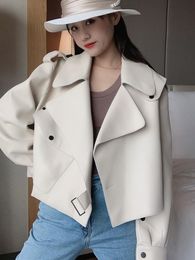 Coats Oftbuy 2022 Genuine Leather Jacket Women Real Sheepshin Leather Coat Spring Autumn New Fashion Real Leather Jacket Loose Casual