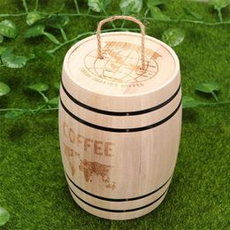 Tea Strainers 1pc Wooden Barrel Durable Versatile Cask Desk Organiser Pen Container Desktop Ornament Wood For Coffee Bean 230710