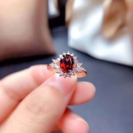 Wedding ring Jewellery Women Sweet Red Crystal 18K Rose Gold Opening Ring Girlfriend Party Birthday Gift Adjustable