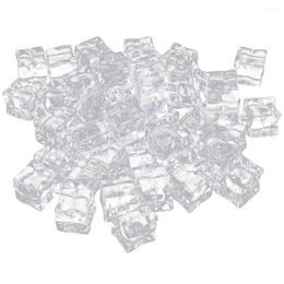 Vases 200 Pcs Drink Garnish Simulated Ice Decorative Fake Cubes Acrylic 1x1x1cm Artificial Clear Reusable