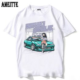 Fur Schassis 13 Sr20 Powered Classic Tshirts Siia S13 Criminal on Touge Drift King Style Japanese Race Car Tshirt Men Jdm Tees