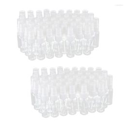 Storage Bottles AD-100-Pack Empty Clear Plastic Fine Mist Spray With Microfiber Cleaning Cloth 20Ml Refillable Container