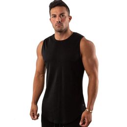 Men's Tank Tops Solid Color Bodybuilding Tank Tops Men Gym Fitness Cotton Sleeveless Shirt Male Summer Casual Stringer Singlet Vest Undershirt 230710