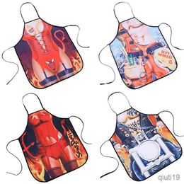 Kitchen Apron Individualized funny apron large breast jeans beautiful apron men women apron dinner cooking apron adult R230710