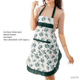 Kitchen Apron Kitchen Apron Floral Print Restaurant Cooking Pocket Workwear for Home R230710