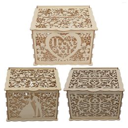 Gift Wrap DIY Wooden Box Hard Boxwood Hollow Wedding With Lock And Keys For Party Donation
