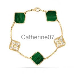 Bangle Luxury Clover Bracelet Designer Jewellery For Women 4/ Four Leaf Clover Bacelet Green Black 18k Gold Agate Shell Mother Of Pearl Gifts J230710