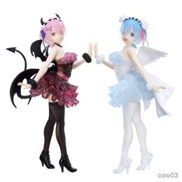 Action Toy Figures 16CM Anime Figure Re Life In Different World From Zero Black and White Angel Model Dolls Toy Gift Collect R230710