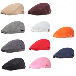 Berets 1Pc Men's Casual Hat Caps For Spring Summer Autumn Cabbie Flat Cap Breathable Mesh Beret Ivy