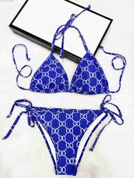 Women's Swimwear Summer Womens Designers sexy Swimsuits Brands Letter Printed Lace Up thong Suits Summer Bandage Bikini Sets Two Pieces Swimwears Z230711