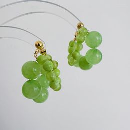 Stud Earrings Ins Cute Crystal Grapes Girl Transparent All Match Romantic Jewellery 2 Colours