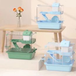 Small Animal Supplies Pet Hamster Cage Acrylic Transparent Super Double Deck Villa Suitable for Guinea Pig Animals Feeding 230710