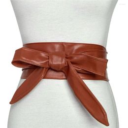 Belts Fashion Women's Lady Waist Wide Dress Belt Soft PU Leather Wrap Around Tie Corset Cinch Clothing Decoration