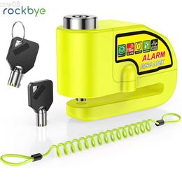 Bike Locks Rockbye Bicyc Disc Brake Lock Alarm Bike Safety Syst Accessories for Ectric Motorcyc Scooter Yellow HKD230710