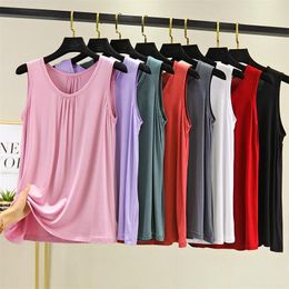 Suits Loose Plus Size 6xl Women Tank Tops Sleeveless Solid Crop Top Thin Homewear Vest Modal Casual Tshirt Bottoming Shirt Camisole