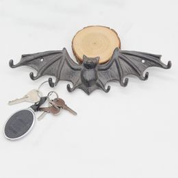 Bathroom Shelves Hook Wall Mount for Key Holder Organiser Hanging hook Bat figure Iron Home Decor metal Rack hanger 230710