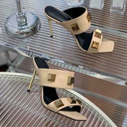 Designer Women's Interlocking Slide Slippers Sandal Flat Sandals Leather Casual Beach Ladies sliders 35-42