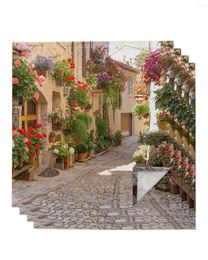 Table Napkin Spello Town Flower Street For Wedding Party Printed Placemat Tea Towels Kitchen Dining